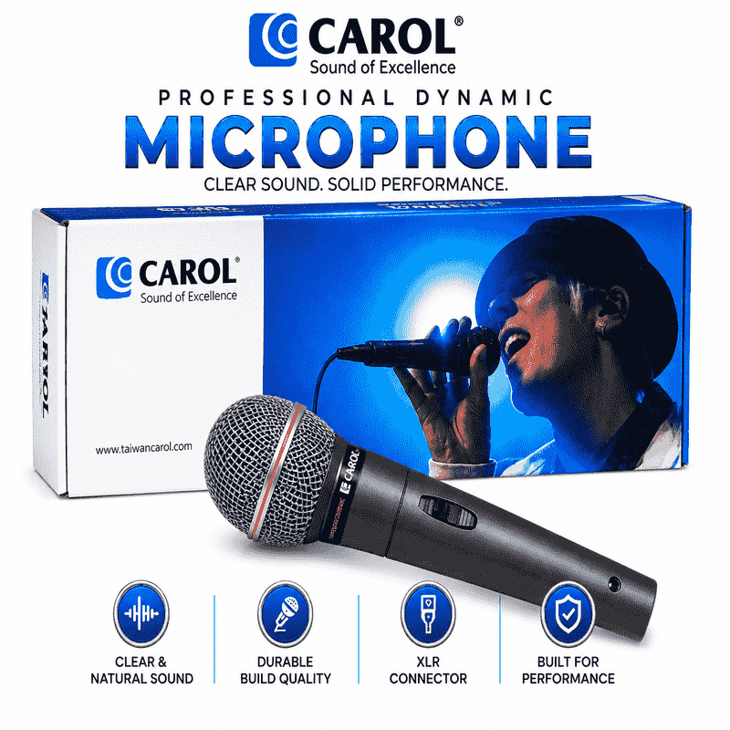 Carol Dual Impedance Vocal Microphone with 13 Feet Wire